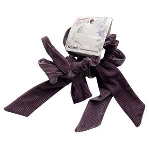 Women’s Scünci Purple Velour Corduroy Hair Tie Pack of 2 by Tamera Mowry NWT